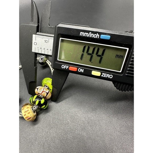 Trollbeads LAA Sterling Silver Charm Bracelet 6 Glass Lampwork Beads 6 Inch - Picture 11 of 12